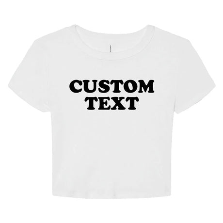 Custom Crop Baby Tee – Add Your Text, Logo, or Photo | Personalized Crop Top - Collect Warm Hearts