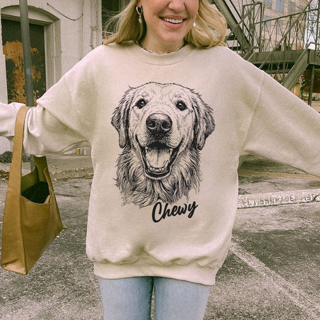 Custom Pet Portrait from Photo Sweatshirt - Collect Warm Hearts