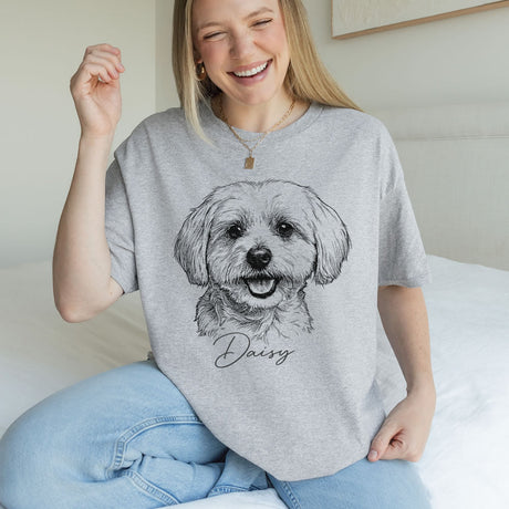 Custom Pet Portrait T-shirt - Collect Warm Hearts