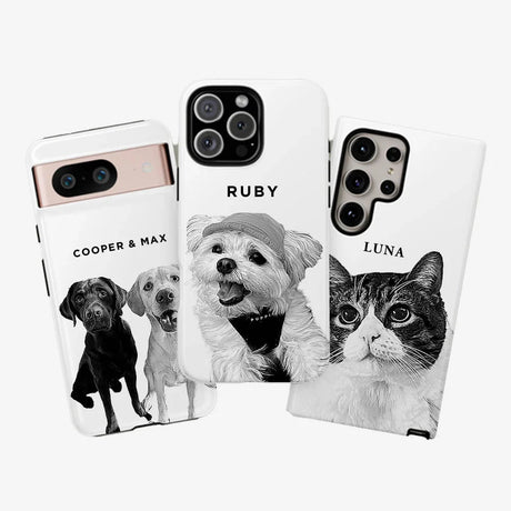 Custom Pet Portrait Tough Phone Case - Collect Warm Hearts