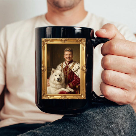 Custom Royal Owner & Pet Portrait Mug - Unique Personalized Father’s Day Gift - Collect Warm Hearts