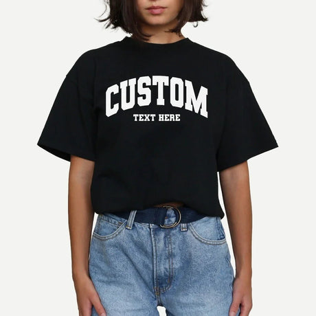 Custom Varsity Text T-shirt - Collect Warm Hearts