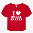 I Love Custom Crop Baby Tee – Personalized Cute Crop Top - Collect Warm Hearts