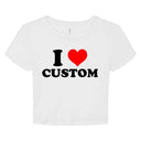 I Love Custom Y2K Crop Baby Tee - Collect Warm Hearts